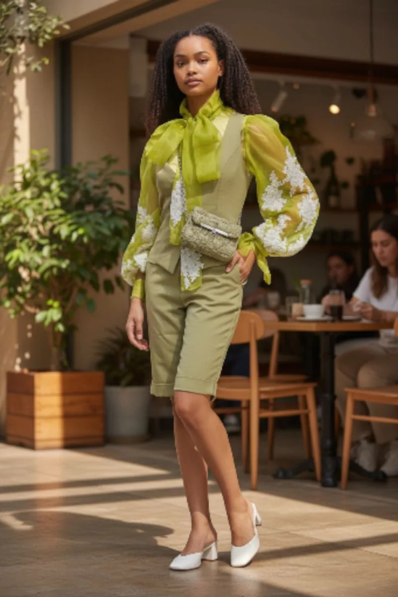 Atelier Study No. 02, a one-of-one piece, photographed on the model.