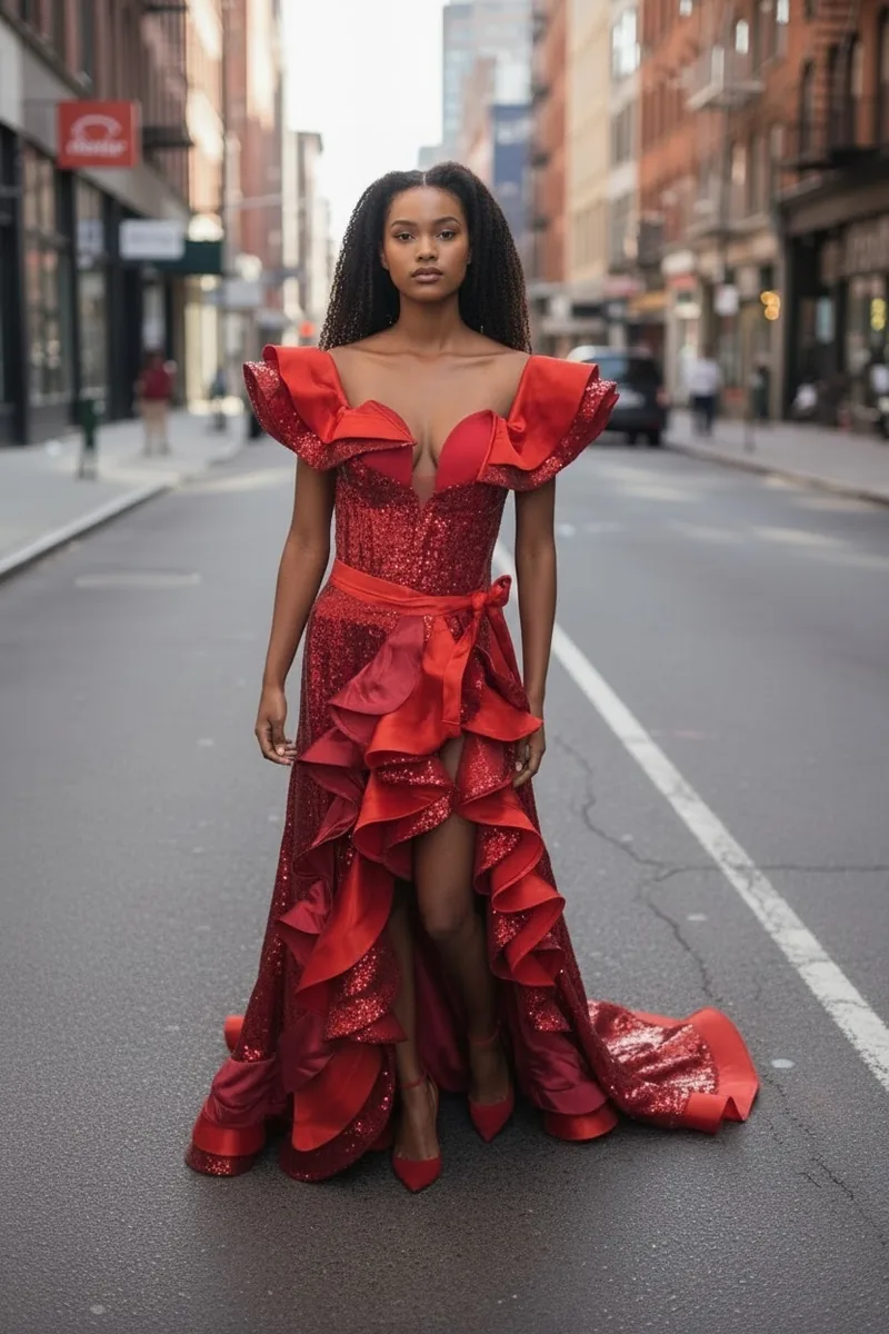 Atelier Study No. 08, a one-of-one piece, photographed on the model.