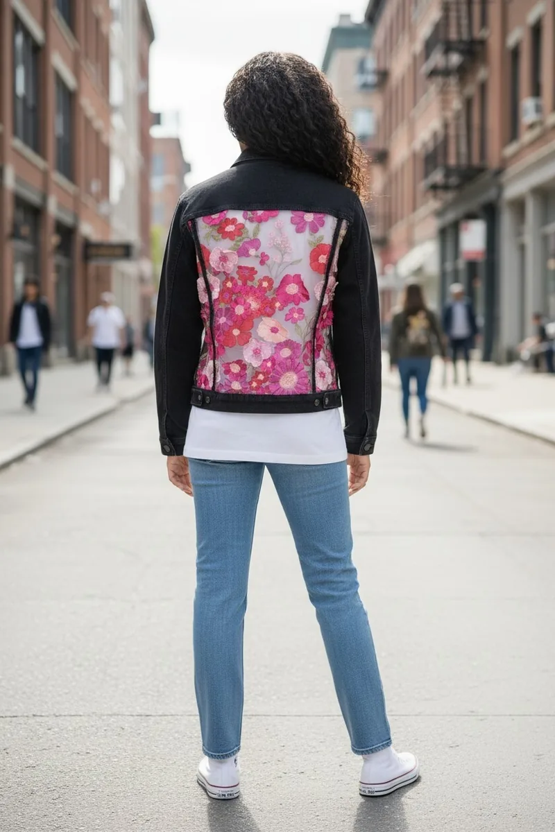 Botanical Study No. 03, a one-of-one piece from the Botanical collection, photographed on the model.