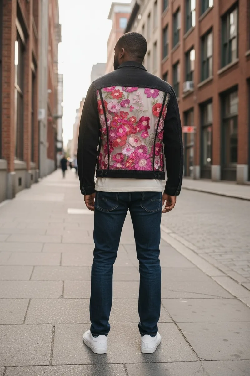 Botanical Study No. 04, a one-of-one piece from the Botanical collection, photographed on the model.