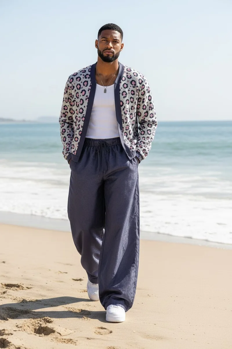 Resort Study No. 07, a one-of-one piece from the Luxury Resort Wear collection, photographed on the model.
