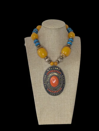 Ochre Medallion Necklace
