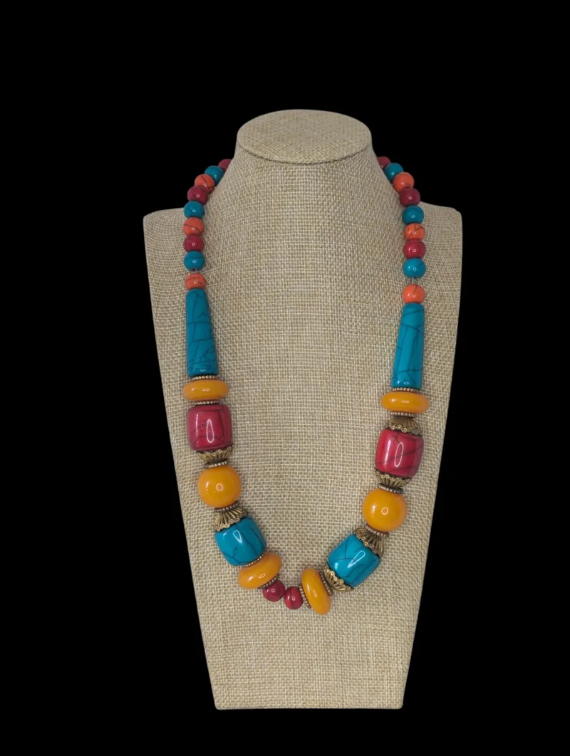 Turquoise and Magenta Necklace